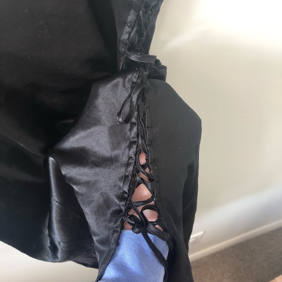 ❌SOLD❌ Black La Vie en Rose Lace Up Slip Dress - Picture 5 of 5